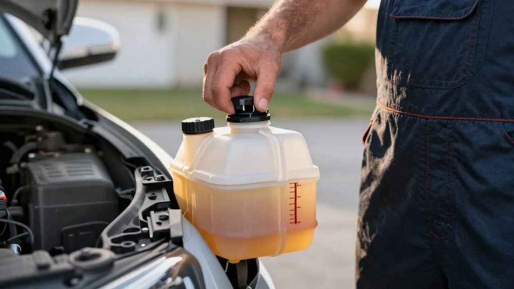 How to check coolant level safely